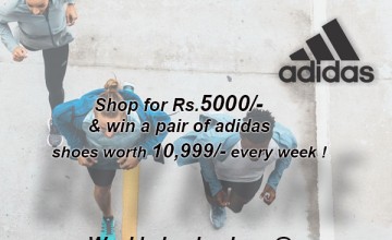 Shop at Adidas for Rs 5000 and win shoes worth 11,000