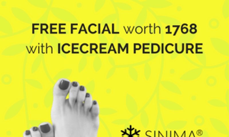 FREE FACIAL worth 1768  with ICECREAM PEDICURE