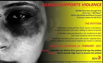 Silence Supports Violence - March for justice and safety
