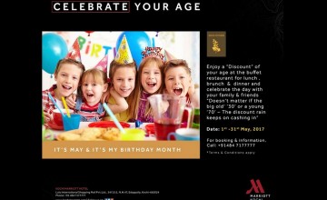 Celebrate Your Age - Food Offers From Kochi Marriott