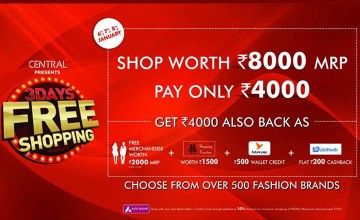 3 Days Free Shopping at Central