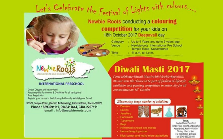 Newbie Roots Coloring Competition & Diwali Masti 2017 Exhibition
