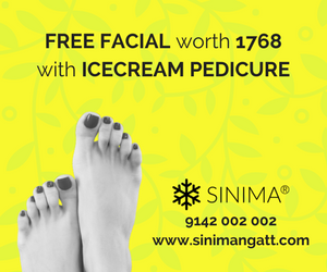 FREE FACIAL worth 1768  with ICECREAM PEDICURE