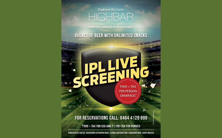 IPL Live Screening At Radisson Blu