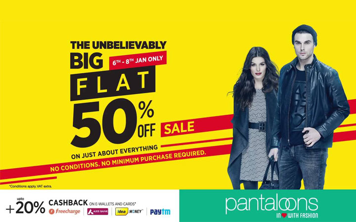 Flat 50% Off at Pantaloons