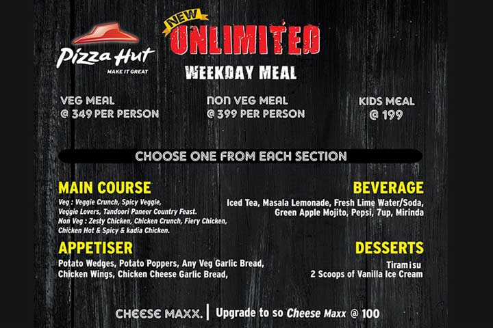 Unlimited Weekend Meal from Pizza Hut, Lulu Mall