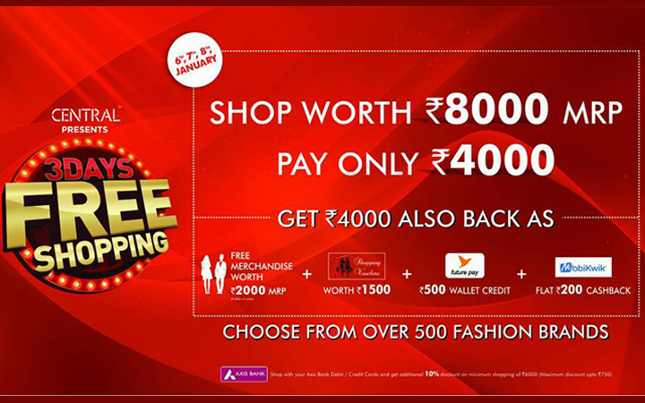 3 Days Free Shopping at Central