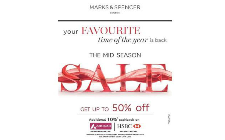 Mid Season Sale of Upto 50% Off At Mark and Spencer, Lulu Mall