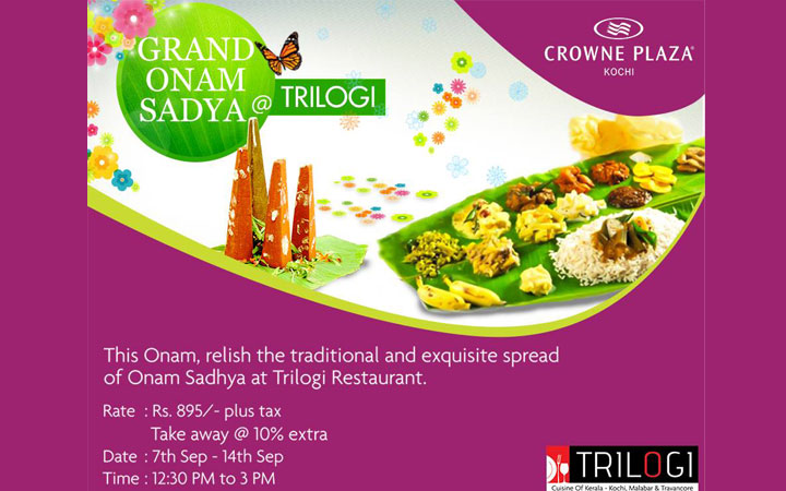 Grand Onam Sadya at Trilogi-Crowne Plaza
